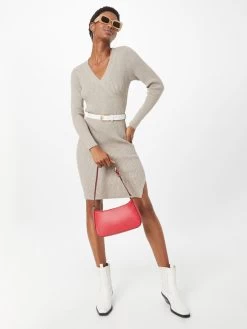 Vila Gebreide Jurken Gebreide Jurk Ril Dames Taupe -Vila 8a70f9a6e2f29b9bbf7387fdb3977286