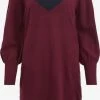 Vila Gebreide Jurken Gebreide Jurk Dames Wijnrood