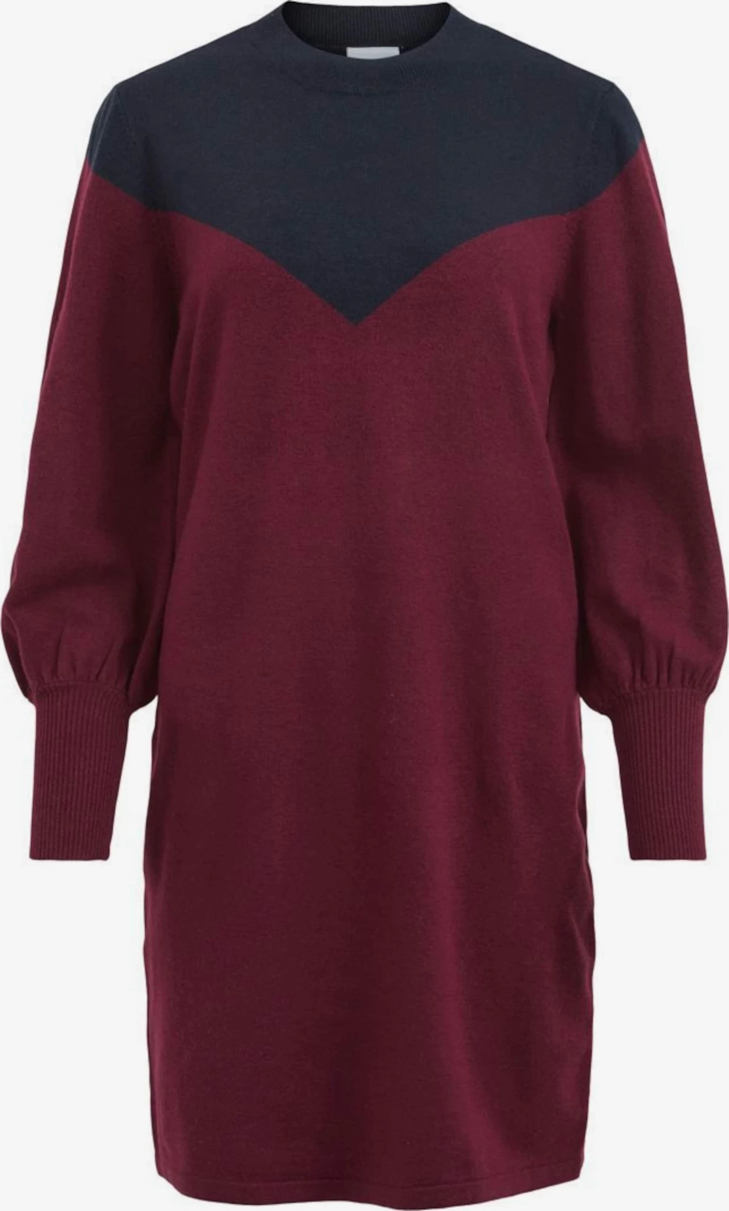 Vila Gebreide Jurken Gebreide Jurk Dames Wijnrood 3 Vila Gebreide Jurken Gebreide Jurk Dames Wijnrood