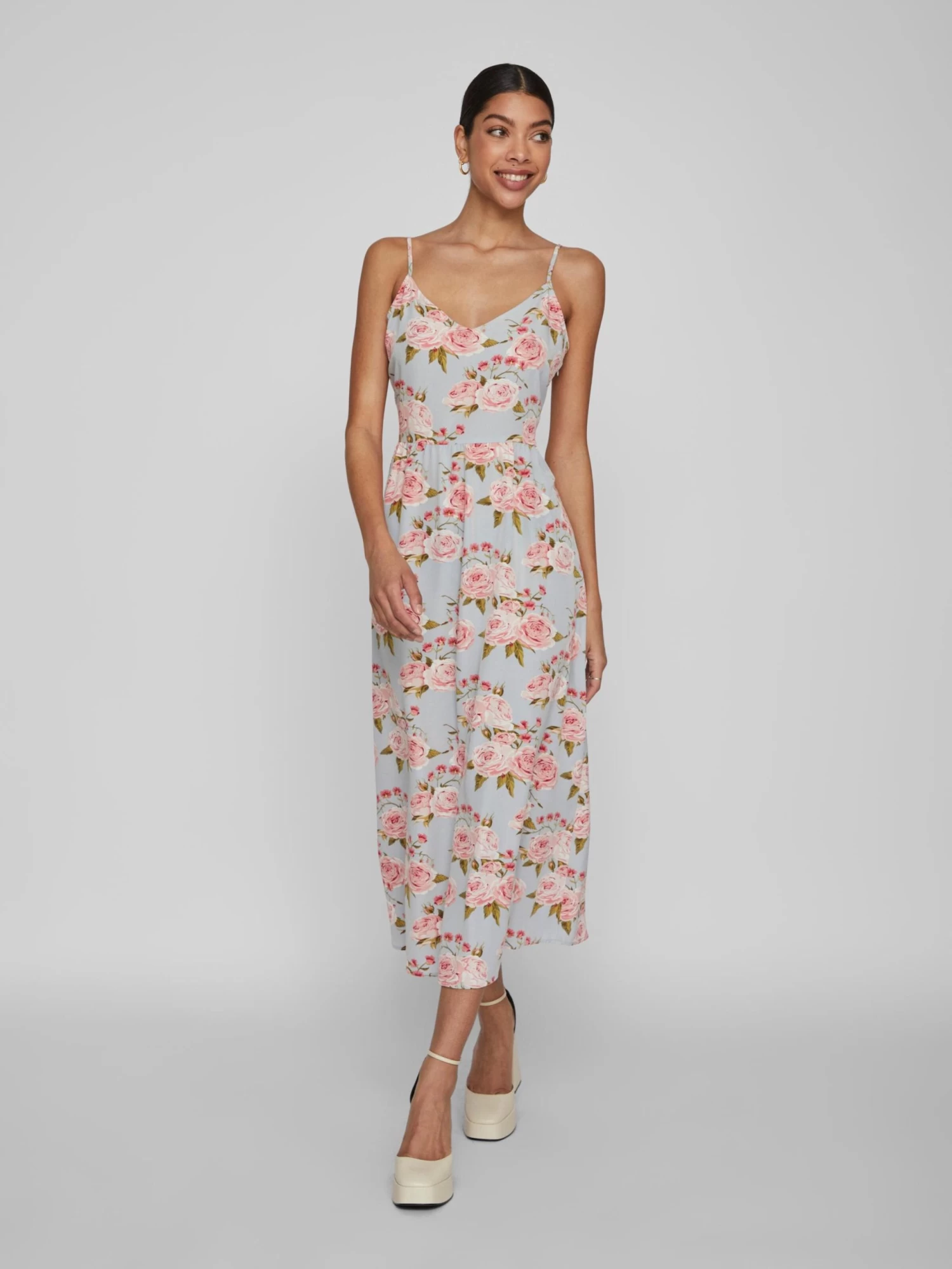 Vila Midi Jurken Jurk Tanja Dames Lichtblauw 5 Vila Midi Jurken Jurk Tanja Dames Lichtblauw - Afbeelding 3