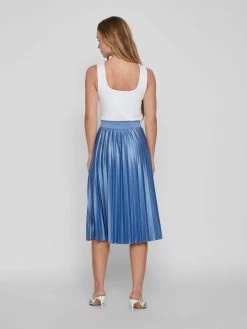 Midi Rokken Rok Dames Blauw -Vila 8b54a809fff57813e7b9e062f5b07265