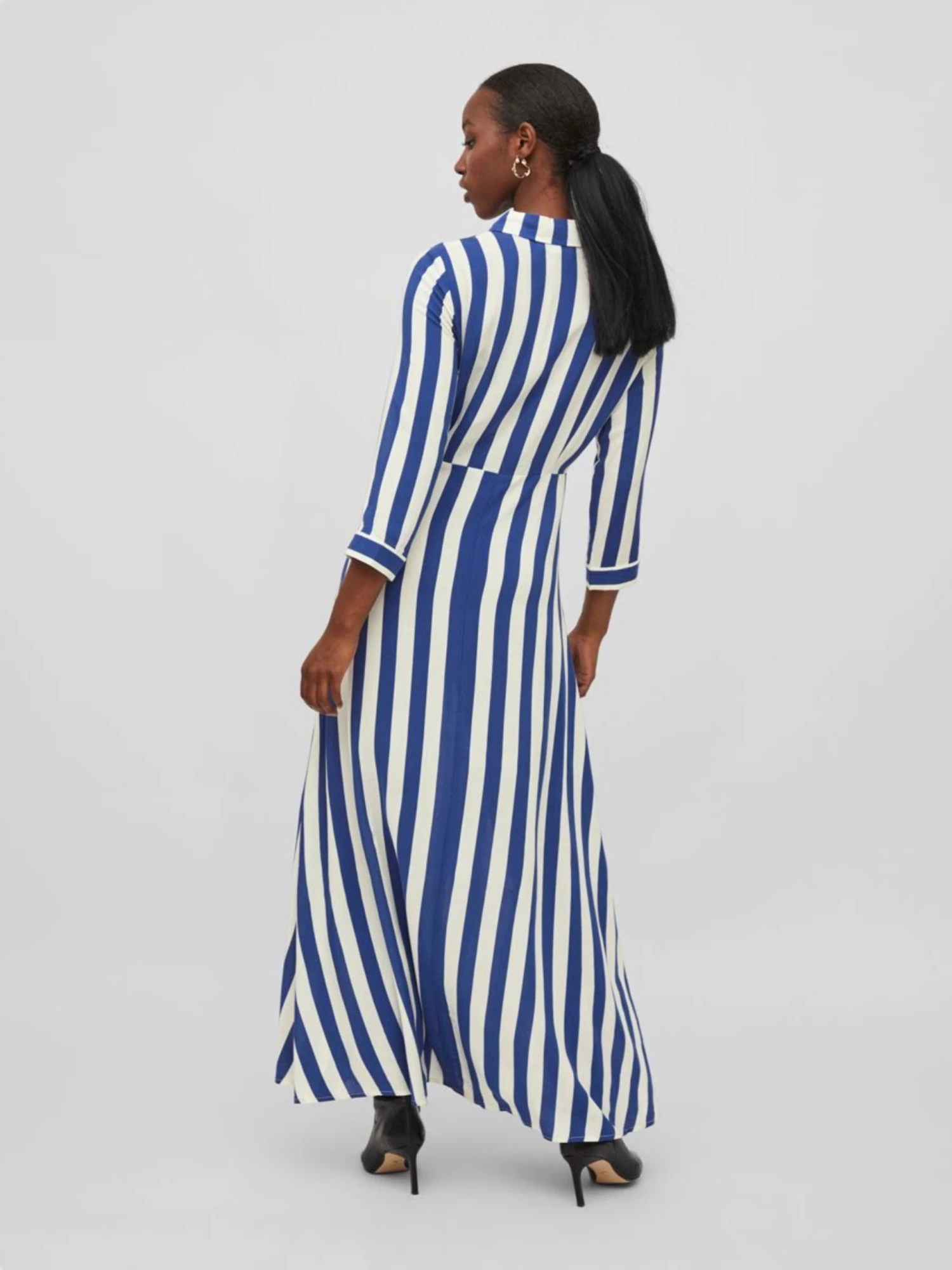 Vila Maxi Jurken Jurk Dames Blauw / Wit 6 Vila Maxi Jurken Jurk Dames Blauw / Wit - Afbeelding 4