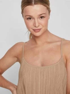 Vila Spaghetti Tops Top PLISA Dames Lichtbeige -Vila 8b7c49285fd2452902767a90060d4f43