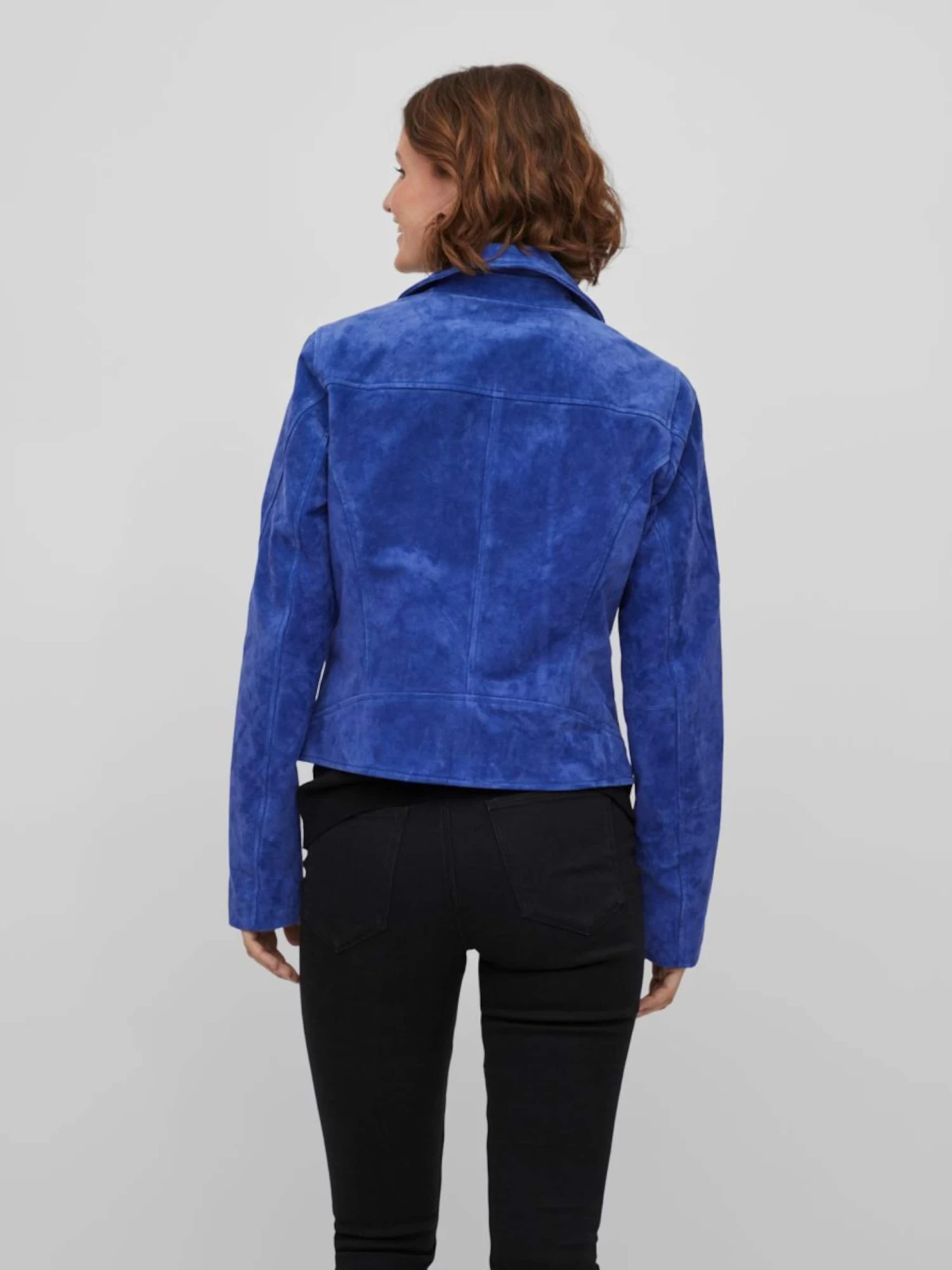 Vila Leren Jassen Tussenjas Dames Blauw 6 Vila Leren Jassen Tussenjas Dames Blauw - Afbeelding 4