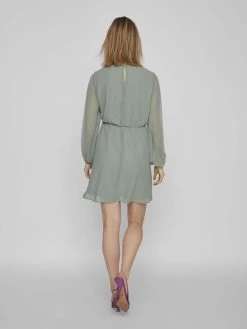 Vila Mini Jurken Jurk Dobby Dames Groen -Vila 8cbcb5a01359875e59ff0543cb8ef7f5