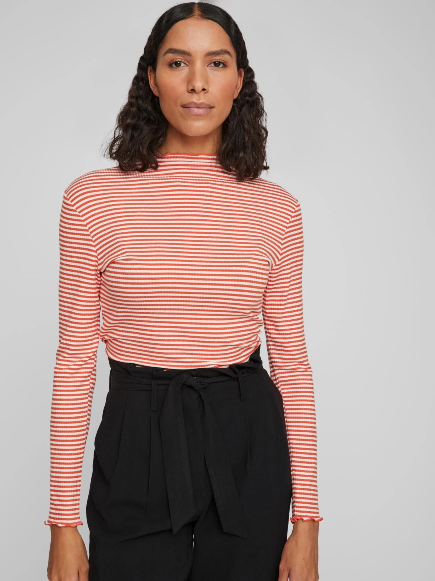 Vila Longsleeves Shirt Dames Oranjerood 8 Vila Longsleeves Shirt Dames Oranjerood - Afbeelding 6