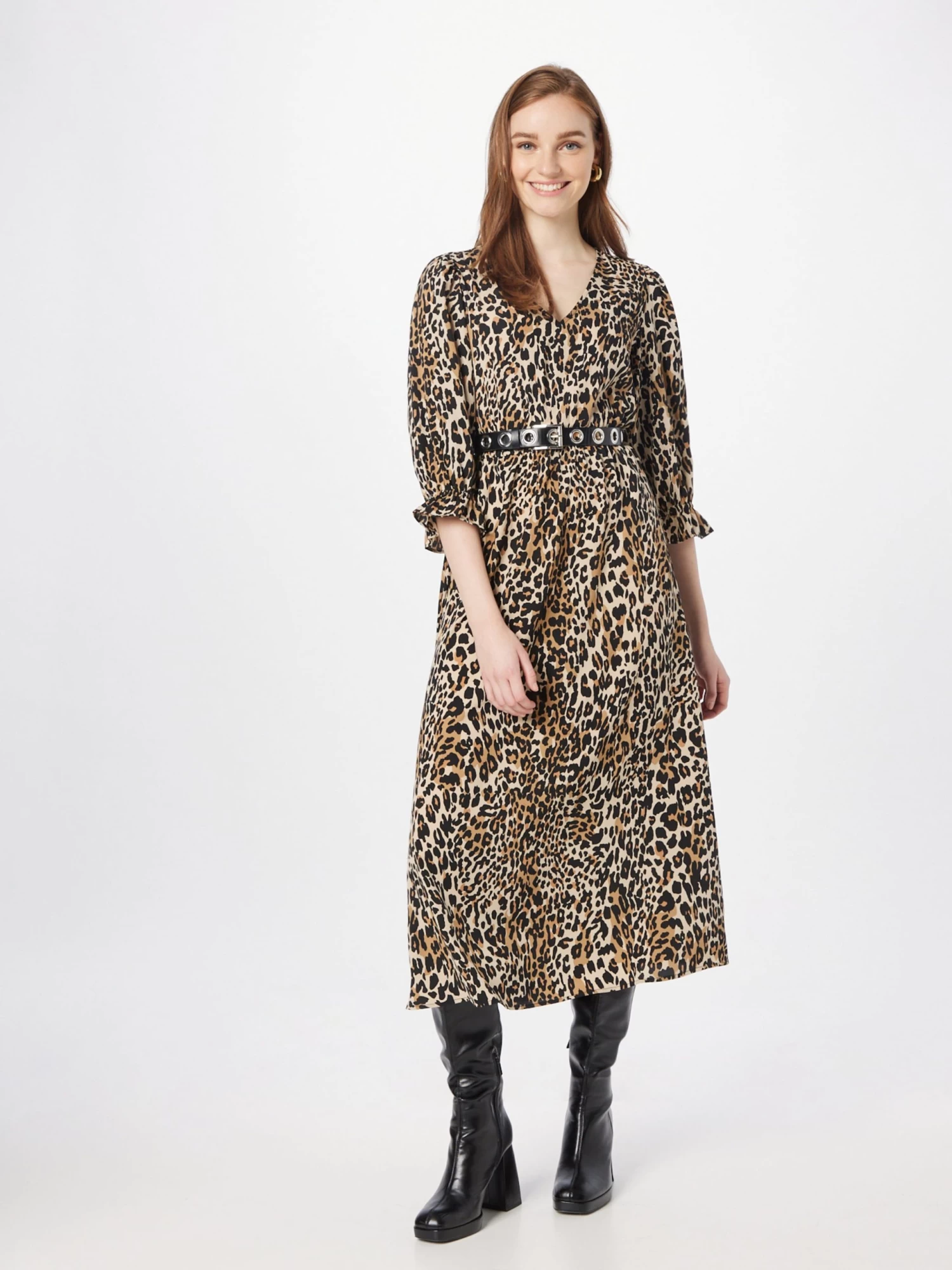 Vila Midi Jurken Jurk YANA Dames Beige / Camel 7 Vila Midi Jurken Jurk YANA Dames Beige / Camel - Afbeelding 5