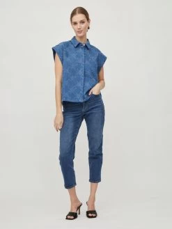 Vila Bodywarmers Bodywarmer Dames Blauw -Vila 8d804aafa454d6b560d2974a901595e9