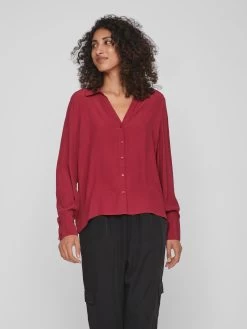 Vila Blouseshirts Blouse Fini Dames Wijnrood -Vila 8dfe2b00686cf56b46786ec172ac1682