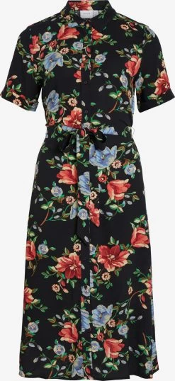 Vila Blousejurken Blousejurk Eva Dames Zwart