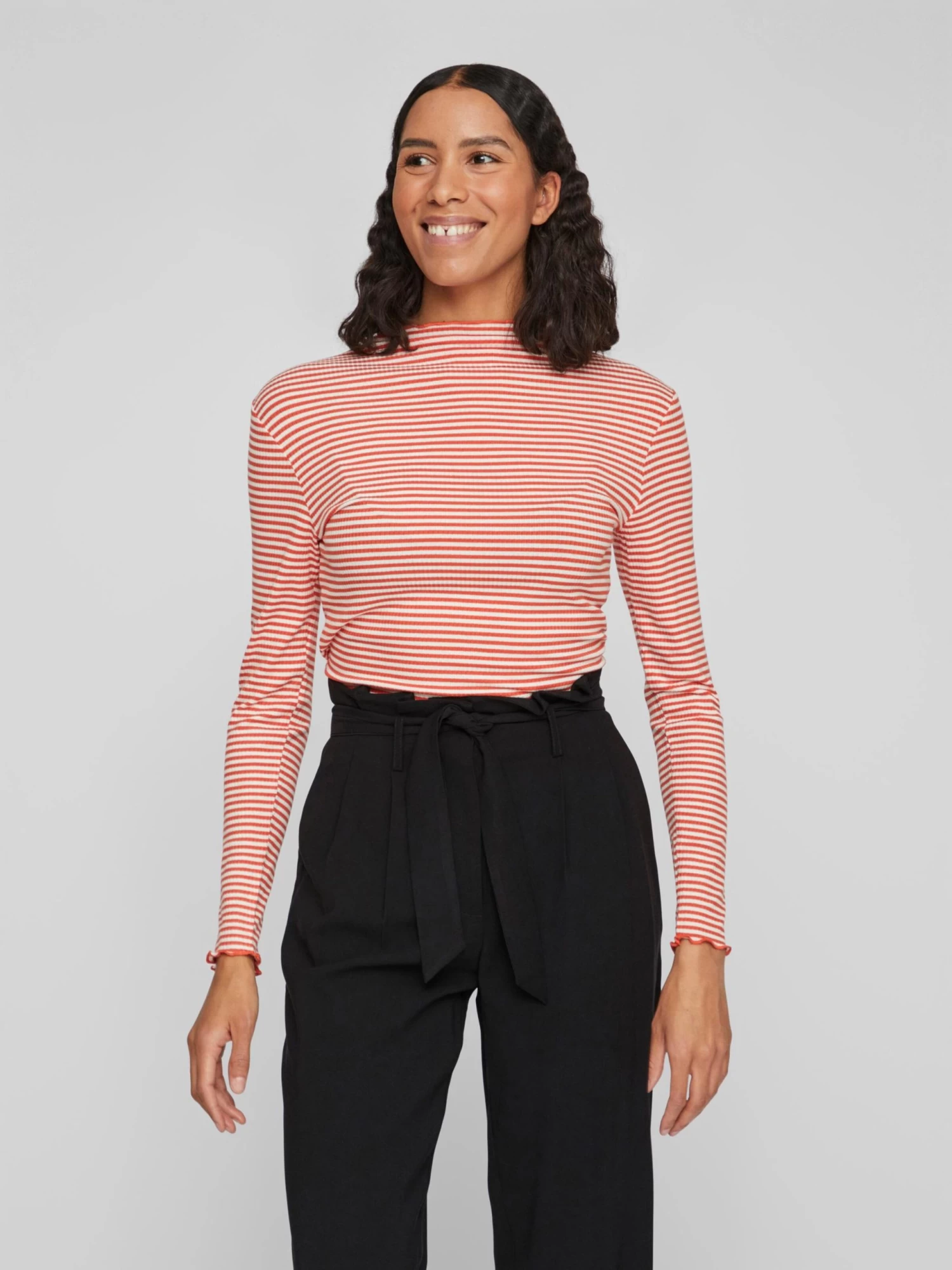 Vila Longsleeves Shirt Dames Oranjerood 5 Vila Longsleeves Shirt Dames Oranjerood - Afbeelding 3