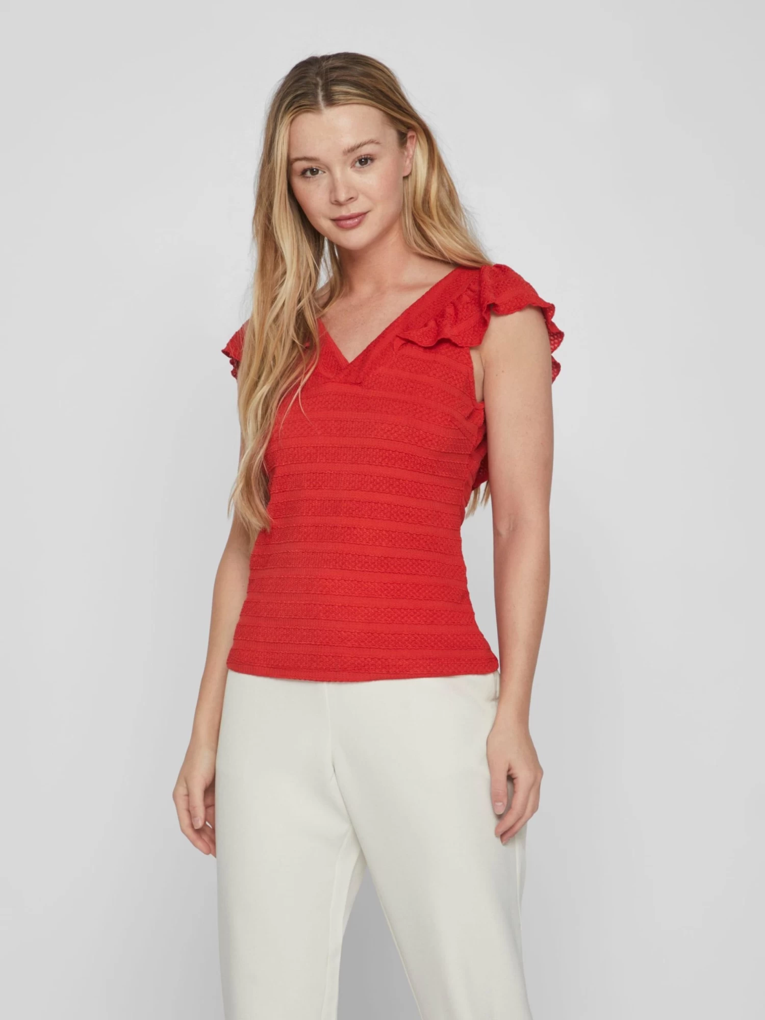 Vila Uitgaanstops Top Dames Rood 5 Vila Uitgaanstops Top Dames Rood - Afbeelding 3