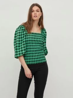 Vila Blouses Met Korte Mouw Blouse Dames Groen / Zwart -Vila 90967d76173df8cec86c841baec52d74