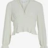 Vila Kanten Blouses Blouse Vimka Dames Taupe -Vila 919b1baa368479abe90c80e752d999c7