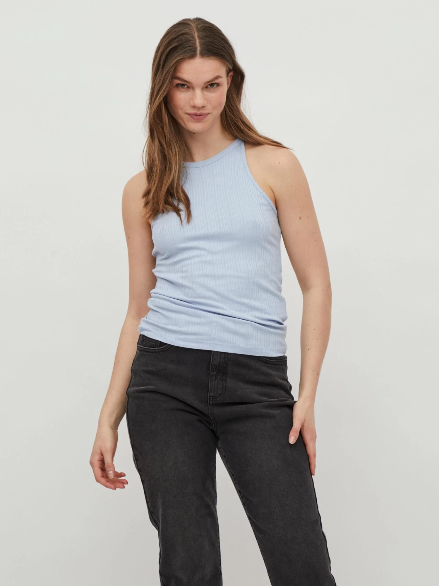 Vila Spaghetti Tops Top Athalia Dames Pastelblauw 5 Vila Spaghetti Tops Top Athalia Dames Pastelblauw - Afbeelding 3