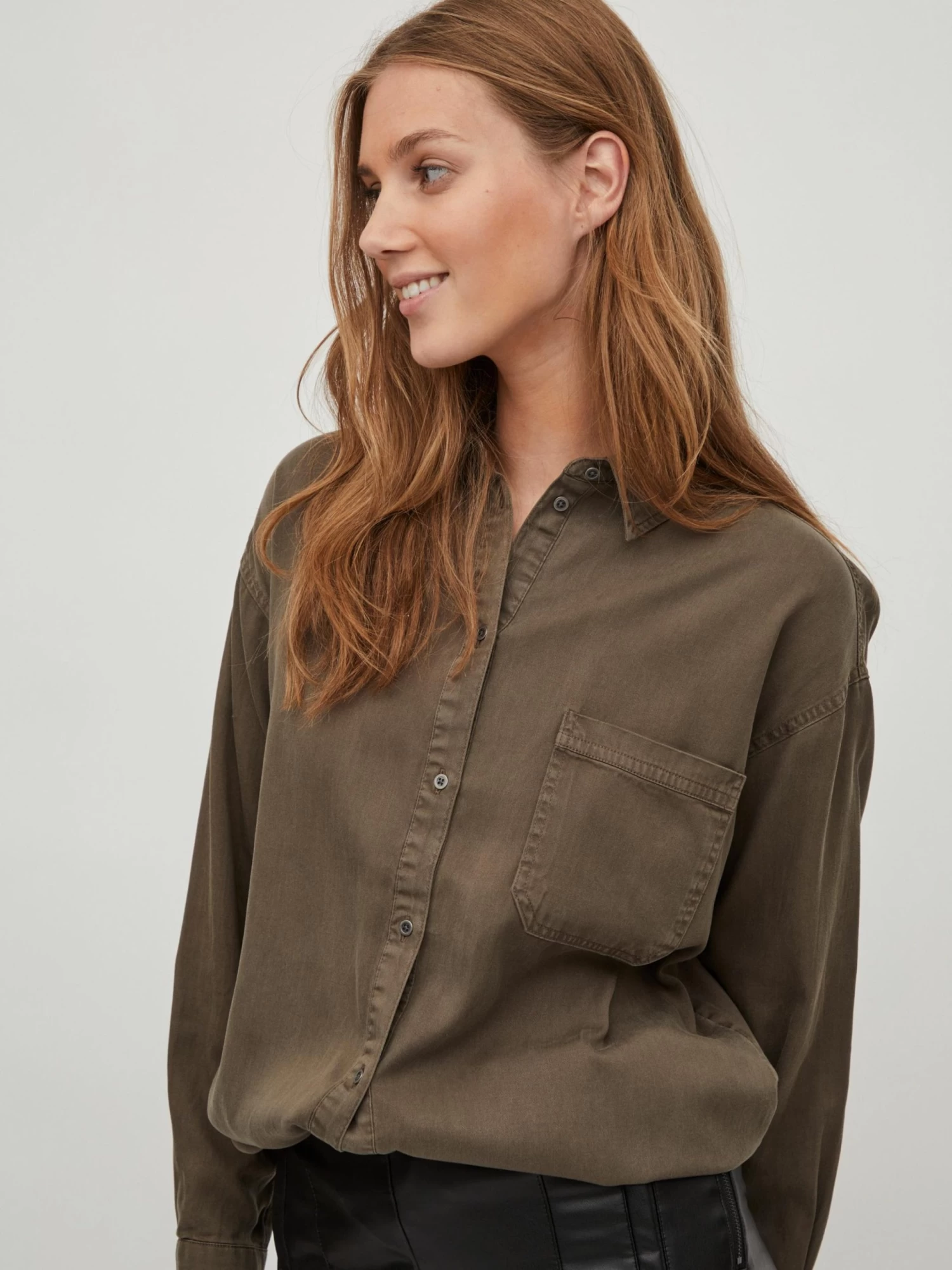 Vila Overhemden Blouse Bista Dames Olijfgroen 8 Vila Overhemden Blouse Bista Dames Olijfgroen - Afbeelding 6