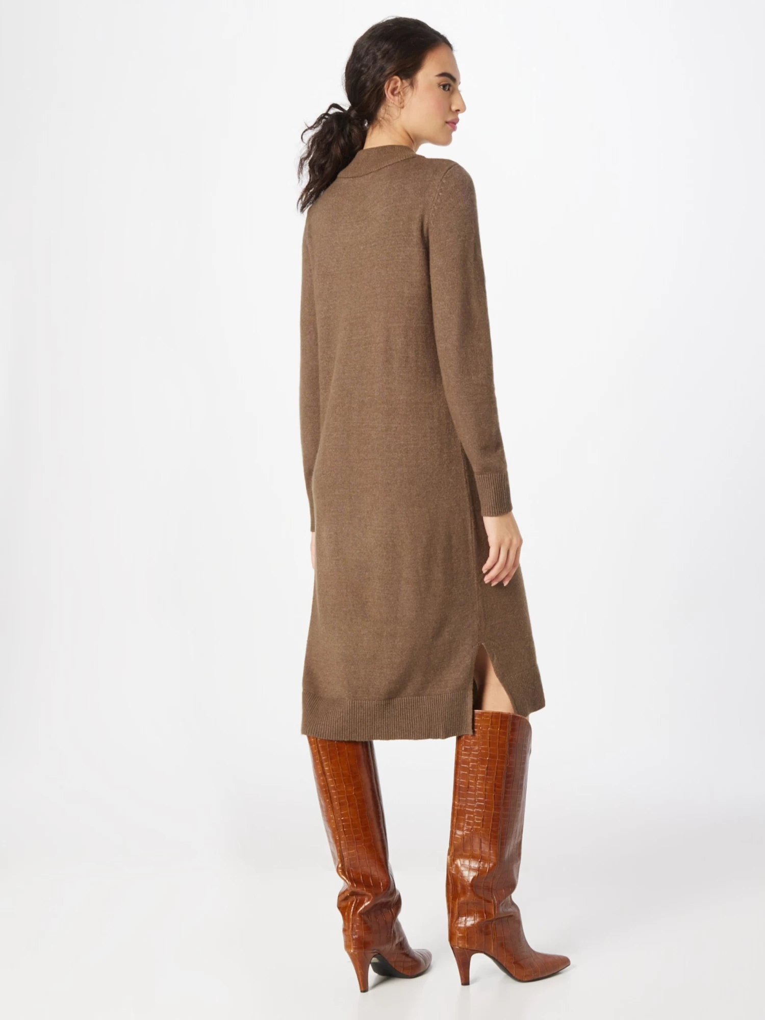 Vila Gebreide Jurken Gebreide Jurk Ril Dames Lichtbruin 6 Vila Gebreide Jurken Gebreide Jurk Ril Dames Lichtbruin - Afbeelding 4