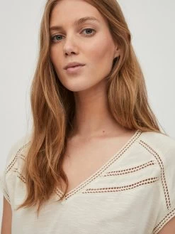 Vila T-shirts Shirt Noel Dames Crème -Vila 945fbb406236ef18b0b42c7bab55dd35