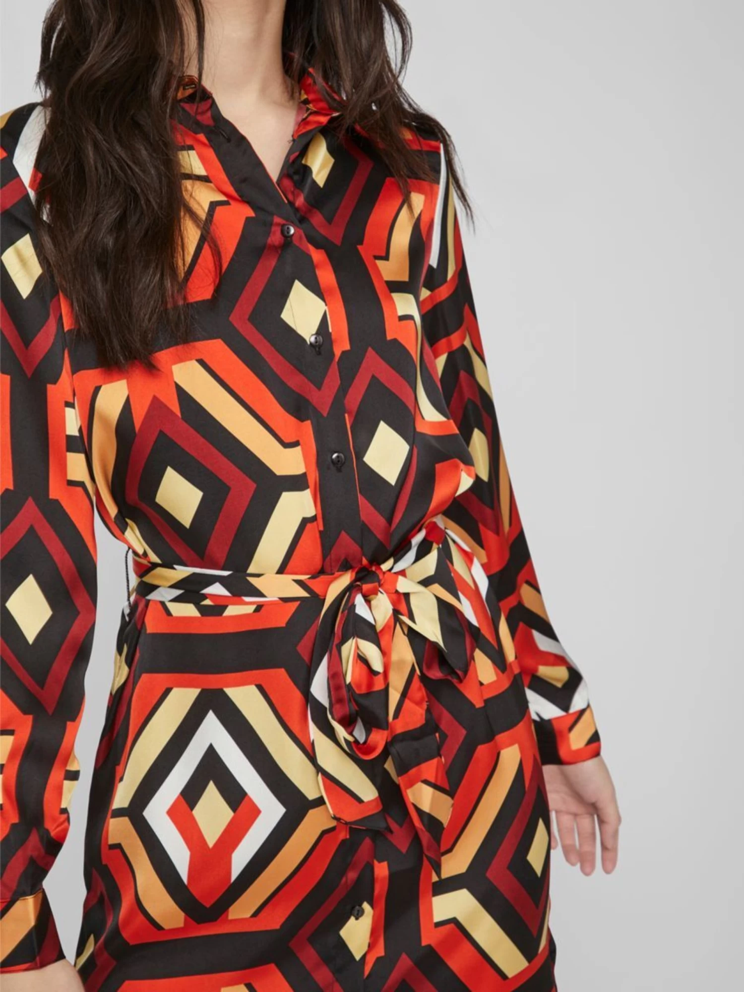 Vila Midi Jurken Jurk Dames Rood 9 Vila Midi Jurken Jurk Dames Rood - Afbeelding 7