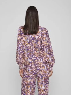 Vila Overhemden Blouse Dames Donkerlila / Oranje 11 Vila Overhemden Blouse Dames Donkerlila / Oranje -Vila 95c1fa2d75a2bfc933ced7d5022522d3
