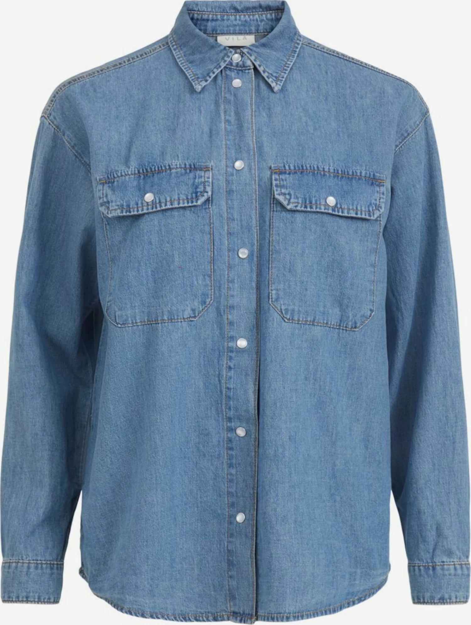 Vila Spijkerblouses Blouse Ninas Dames Blauw 4 Vila Spijkerblouses Blouse Ninas Dames Blauw - Afbeelding 2