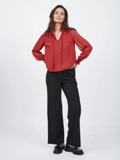 Vila Overhemden Blouse Dames Bloedrood -Vila 96aec89a2d6d7d3867d50988ea30b1fc