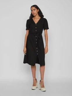 Vila Blousejurken Blousejurk Dames Zwart -Vila 976a9d66be29161b3f1620c8c295d463