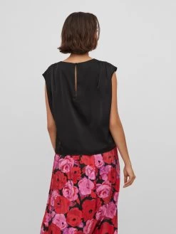 Vila Blouses Met Korte Mouw Blouse Elma Dames Zwart -Vila 9794843d6855c4bb9525c8b196518f67