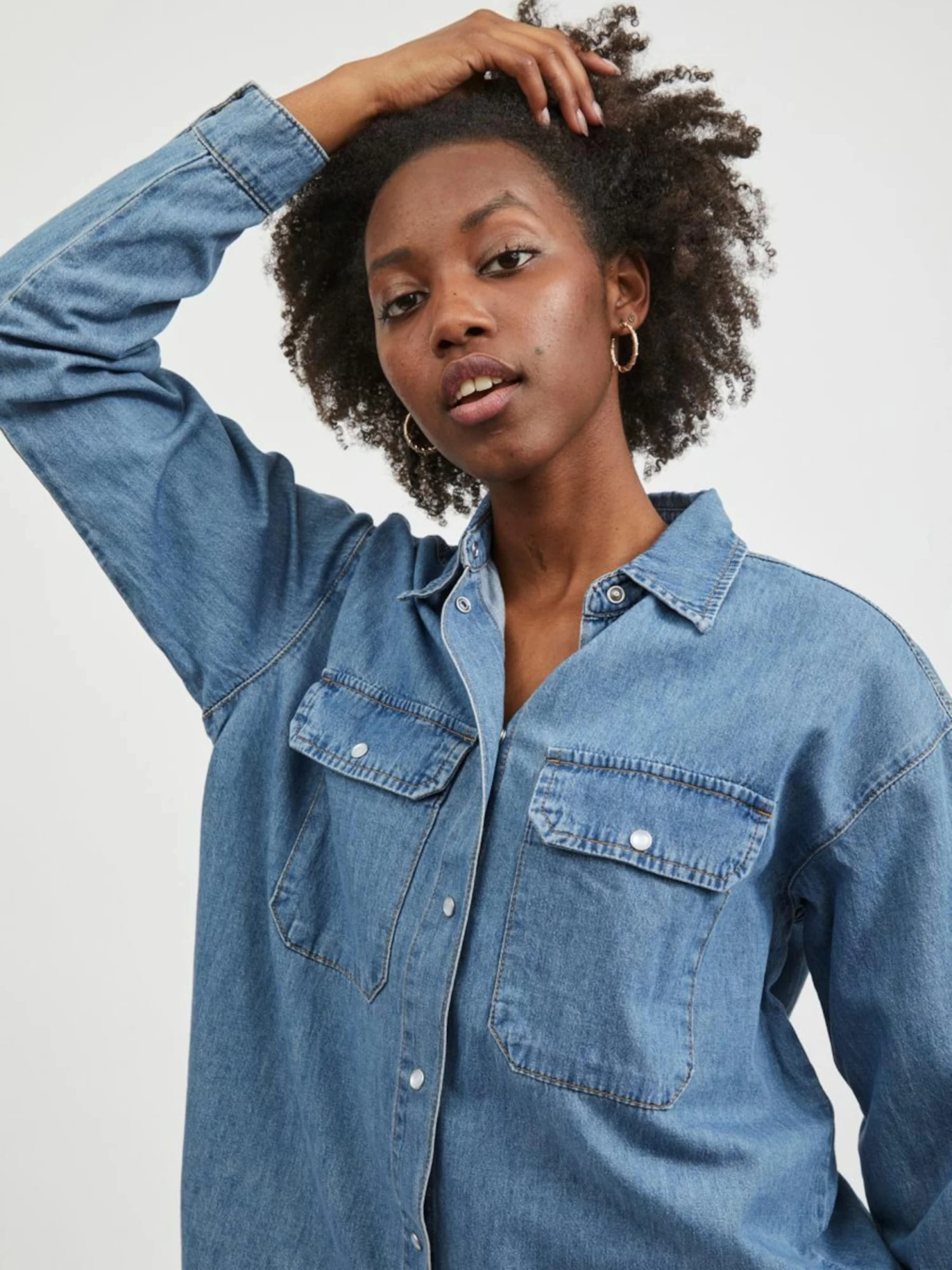 Vila Spijkerblouses Blouse Ninas Dames Blauw 13 Vila Spijkerblouses Blouse Ninas Dames Blauw - Afbeelding 11