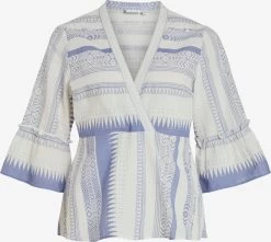 Vila Blouses Met Korte Mouw Blouse Dames Marine / Wit