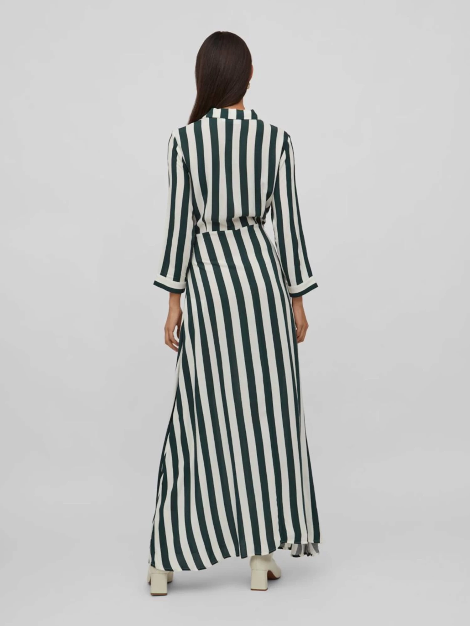 Vila Maxi Jurken Jurk Dames Donkergroen / Wit 7 Vila Maxi Jurken Jurk Dames Donkergroen / Wit - Afbeelding 5