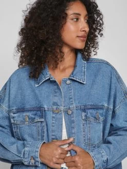 Vila Spijkerjasjes Tussenjas Dames Blauw -Vila 9984245b88389ba36bd5b9f0b0041022