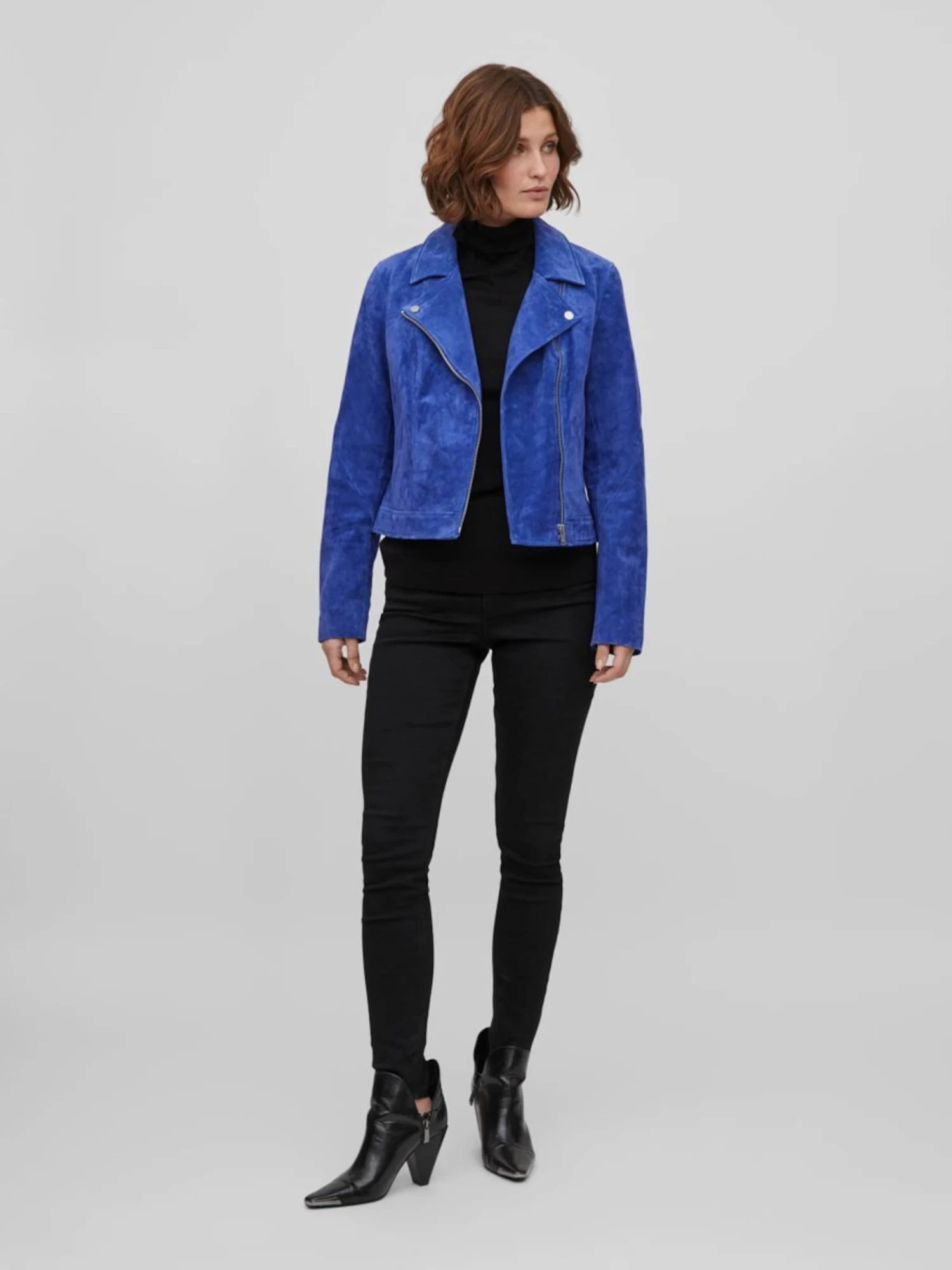 Vila Leren Jassen Tussenjas Dames Blauw 7 Vila Leren Jassen Tussenjas Dames Blauw - Afbeelding 5