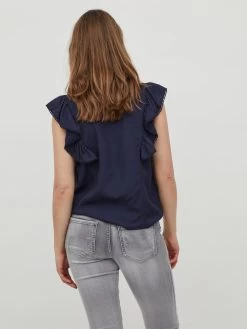 Vila Blouses Met Korte Mouw Blouse Julana Dames Donkerblauw -Vila 9ad8f896a5bdd6f92057fedbf96593bc