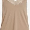 Vila Kanten Tops Top Zetty Dames Lichtbruin