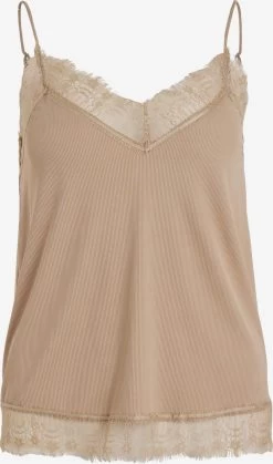 Vila Kanten Tops Top Zetty Dames Lichtbruin