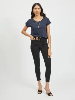 Vila T-shirts Shirt Dreamers Dames Navy -Vila 9bd8b9d52314d2f3508f2c6f45f45f0b