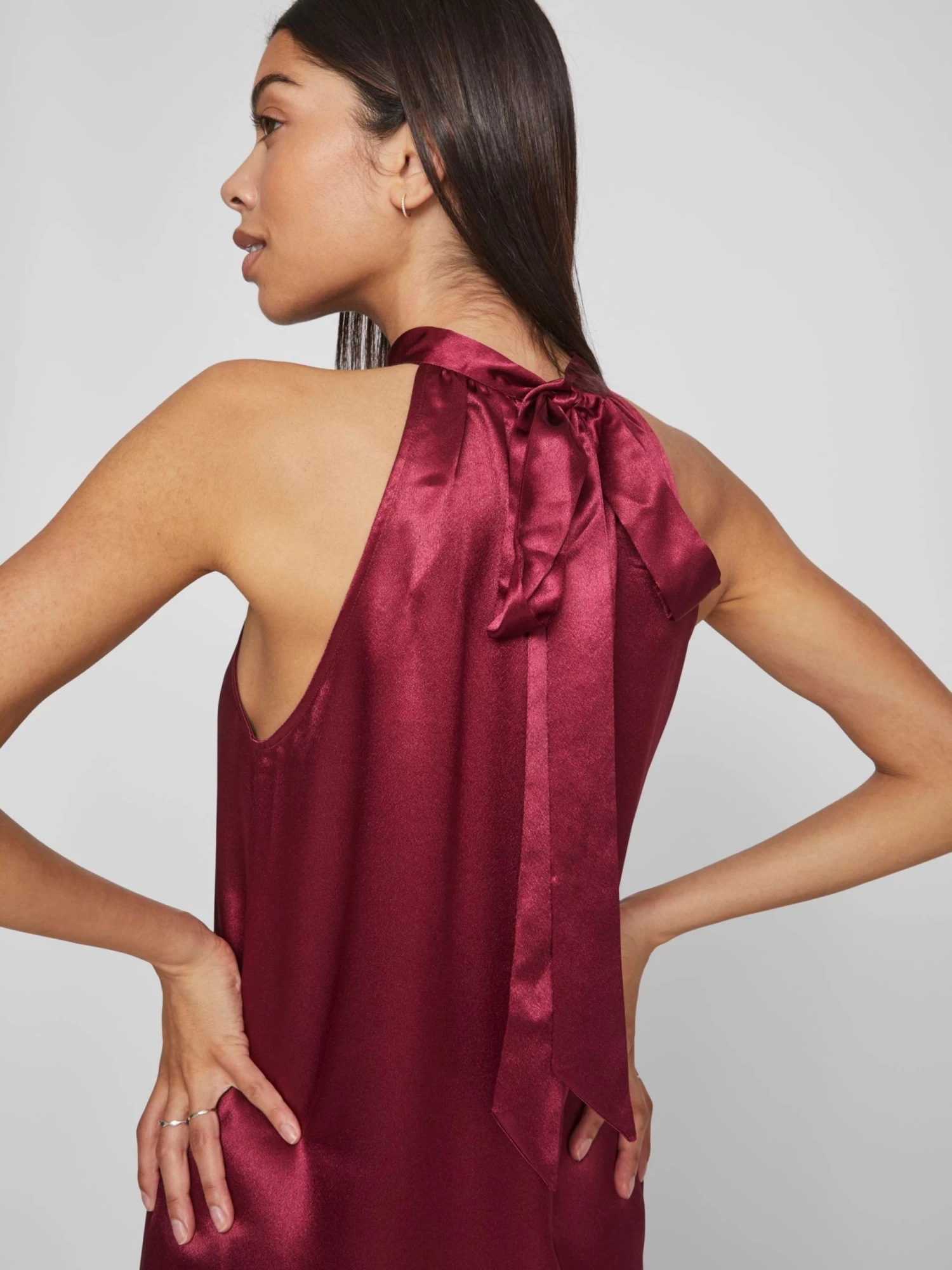 Vila Avondjurken Avondjurk Sittas Dames Wijnrood 9 Vila Avondjurken Avondjurk Sittas Dames Wijnrood - Afbeelding 7