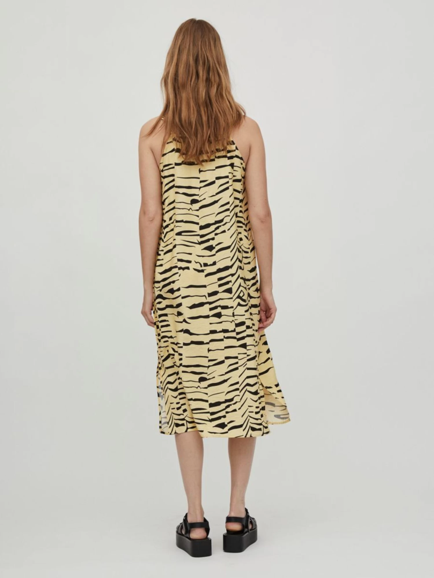 Vila Midi Jurken Jurk ALINIA Dames Pasteelgeel 6 Vila Midi Jurken Jurk ALINIA Dames Pasteelgeel - Afbeelding 4