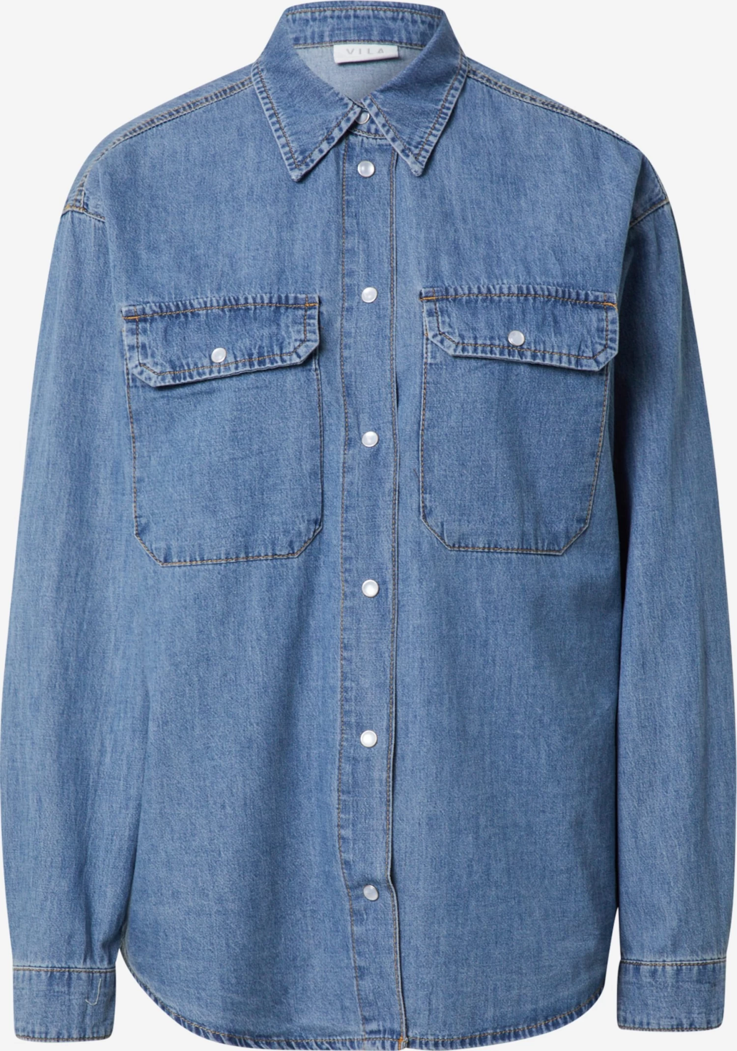 Vila Spijkerblouses Blouse Ninas Dames Blauw 3 Vila Spijkerblouses Blouse Ninas Dames Blauw