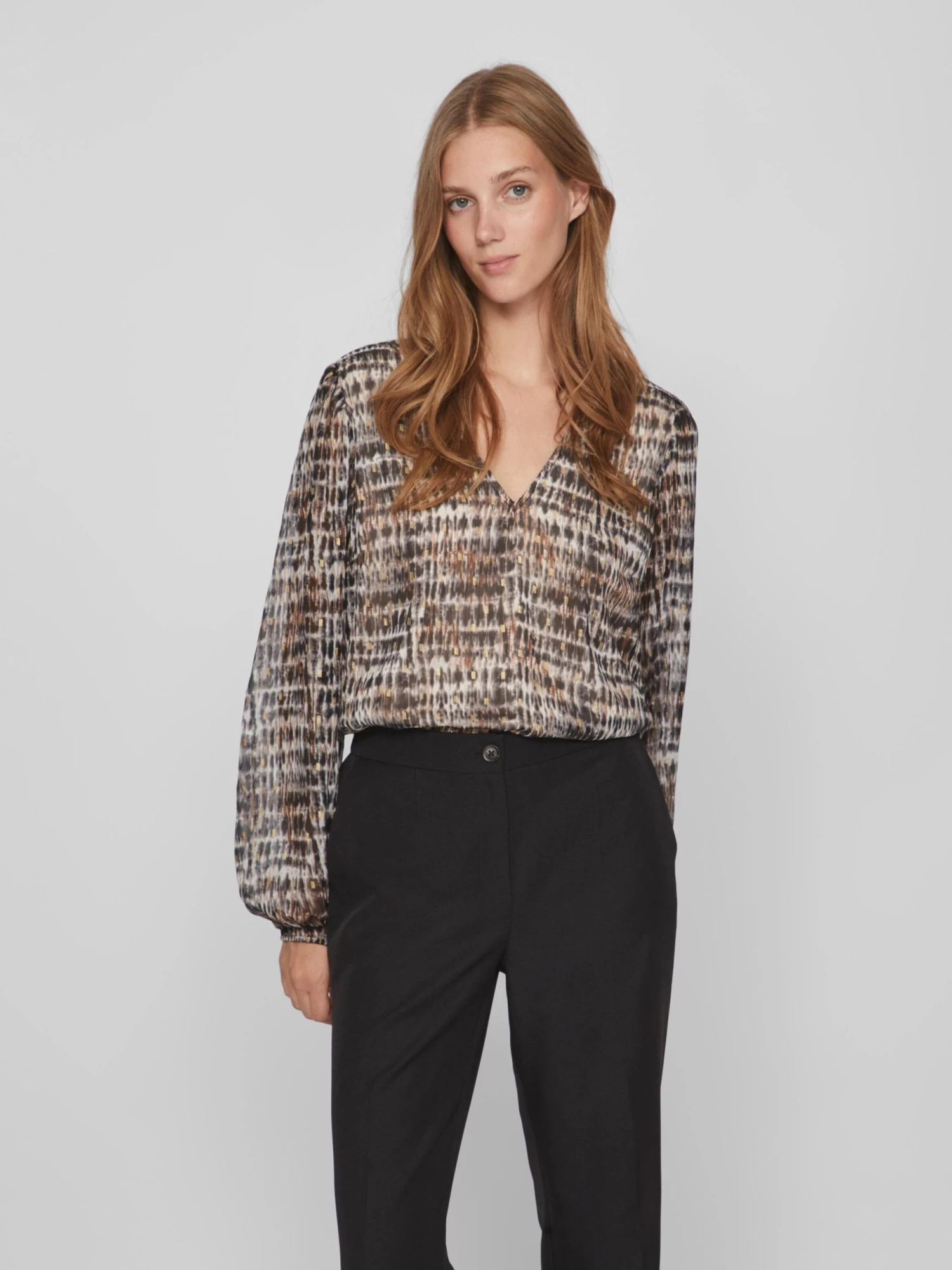 Vila Blouseshirts Blouse Falia Dames Bruin / Mokka 5 Vila Blouseshirts Blouse Falia Dames Bruin / Mokka - Afbeelding 3