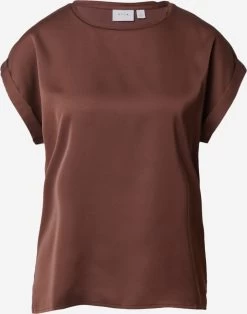Vila T-shirts Shirt Dames Chocoladebruin