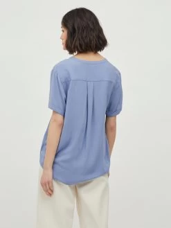 Vila Blouses Met Korte Mouw Blouse Roma Dames Smoky Blue -Vila 9e2577ad8933a20b14b4e9049dff80fa