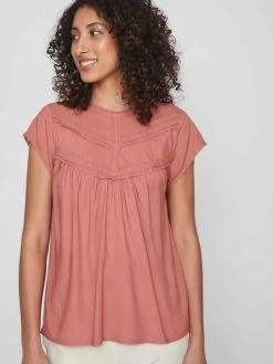 Vila Kanten Blouses Blouse Dames Pastelrood -Vila 9e944d3fff7761c281695e2ee0dc16c5