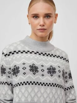 Vila Gebreide Jurken Gebreide Jurk Dames Grijs -Vila 9eade0dbf679920032f6dae224a2b872