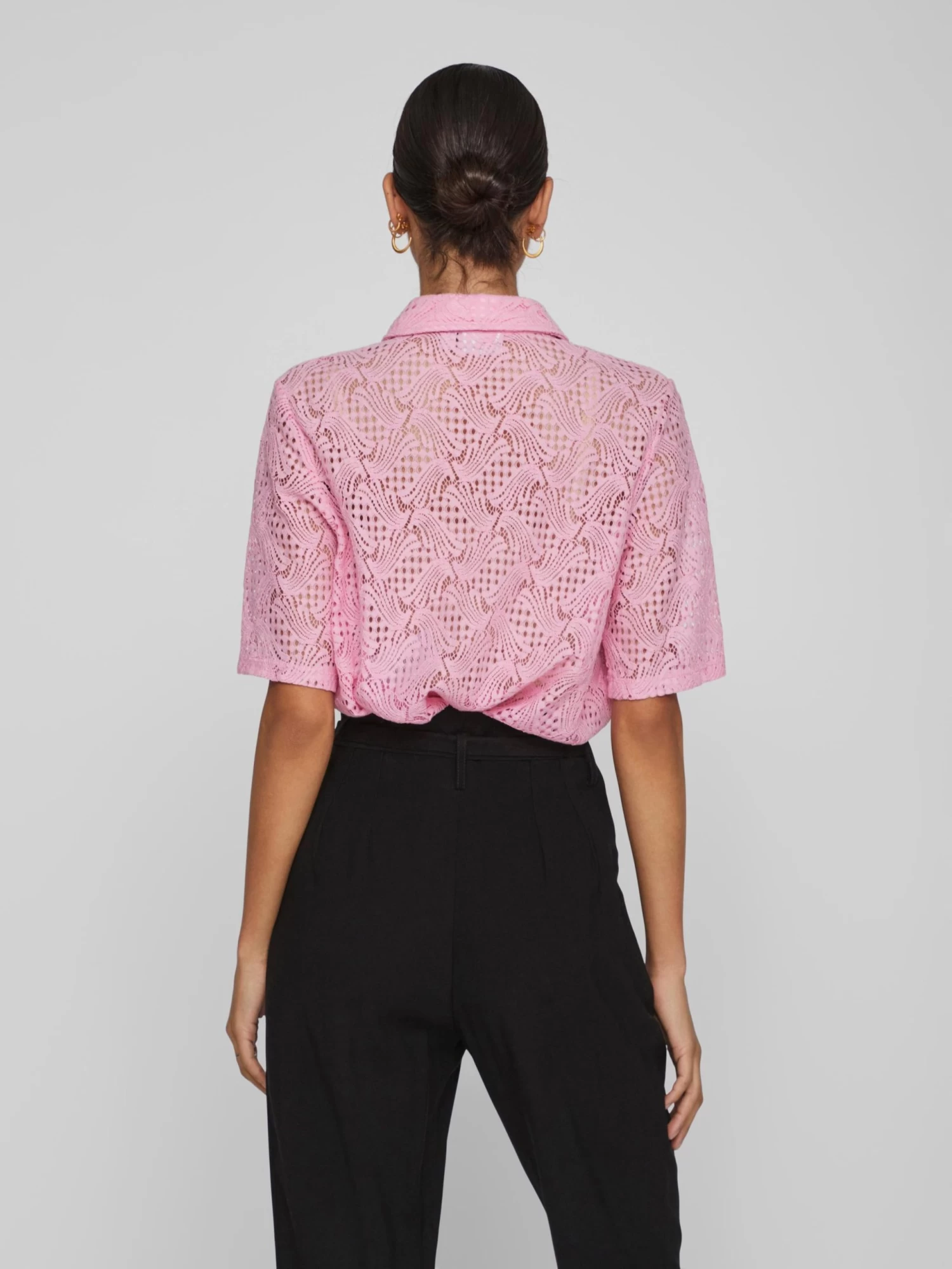 Vila Kanten Blouses Blouse Begena Dames Rosa 6 Vila Kanten Blouses Blouse Begena Dames Rosa - Afbeelding 4