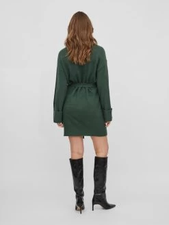 Vila Gebreide Jurken Gebreide Jurk Dames Donkergroen -Vila 9f48cbb3918cc40a5e3432bbb67b98e1