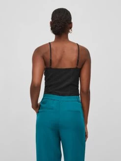 Vila Crop Tops Top Dana Dames Zwart -Vila 9f97f643ff61d3d58b51e7c419af1435