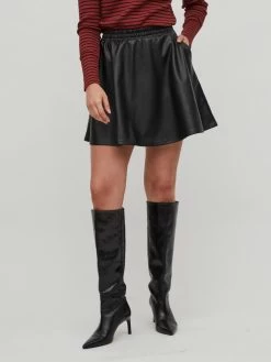 Vila Leren Rokken Rok Dagmar Dames Zwart -Vila 9f9ffd77f5142467ccef6f759f1c1f7d