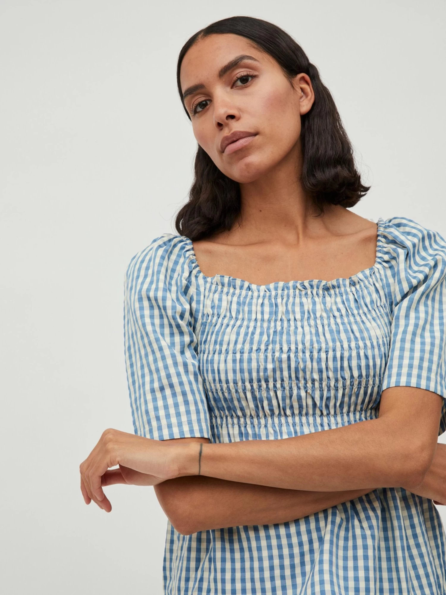 Vila Blouses Met Korte Mouw Blouse BEA Dames Blauw 7 Vila Blouses Met Korte Mouw Blouse BEA Dames Blauw - Afbeelding 5